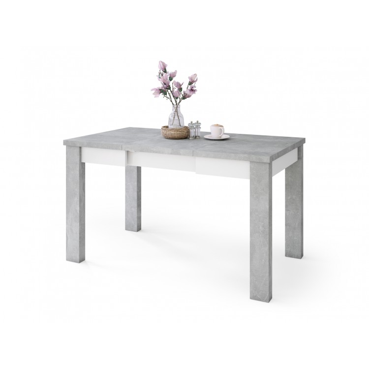 FONTE Svetlý Betón Ateliér / Biely Mat - KLASICKÝ STÔL DO KUCHYNE/OBÝVACEJ IZBY 110x75 ROZKLADANÝ DO 155 cm! FONTE Svetlý Betón Ateliér / Biely Mat - KLASICKÝ STÔL DO KUCHYNE/OBÝVACEJ IZBY 110x75 ROZKLADANÝ DO 155 cm!