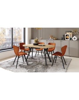 copy of ALMO Matné biele/čierne nohy - OKRÚHLY LOFTOVÝ/INDUSTRIÁLNY ROZKLADACÍ STÔL DO OBÝVAČKY/JEDÁLNE