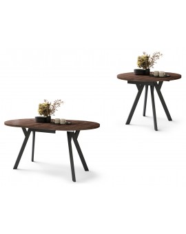 copy of ALMO Matné biele/čierne nohy - OKRÚHLY LOFTOVÝ/INDUSTRIÁLNY ROZKLADACÍ STÔL DO OBÝVAČKY/JEDÁLNE