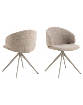 NELA Béžové Latte (látka Monza 90)/béžové nohy – MODERNÁ OTOČNÁ ČALÚNENÁ STOLIČKA DO OBÝVAČKY/JEDÁLNE/KANCELÁRIE LOFT