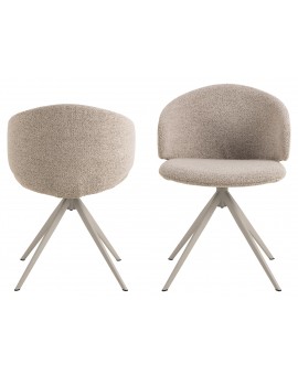 NELA Béžové Latte (látka Monza 90)/béžové nohy – MODERNÁ OTOČNÁ ČALÚNENÁ STOLIČKA DO OBÝVAČKY/JEDÁLNE/KANCELÁRIE LOFT