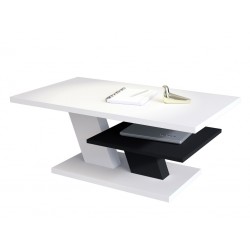 CLIFF MAT biely + čierny, konferenčný stolík, čiernobiely