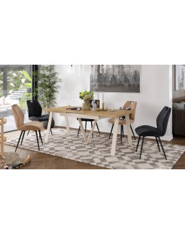 AVERY Dub Artisan/spodok béžový- LOFTOVÝ / PRIEMYSELNÝ STÔL DO OBÝVAČKY/ JEDÁLNE ROZKLADACÍ DO 330 cm!