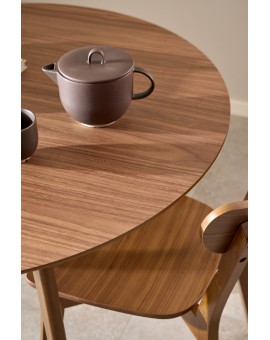 ROXY prírodný orech 105 cm - OKRÚHLY DREVENÝ STÔL DO KUCHYNE/JEDÁLNE RETRO