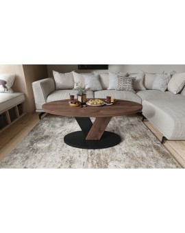 copy of LOVA Biely/Čierny - OVÁLNY KONFERENČNÝ STOLÍK 110 × 60 cm MODERNÝ KÁVOVÝ STOLÍK