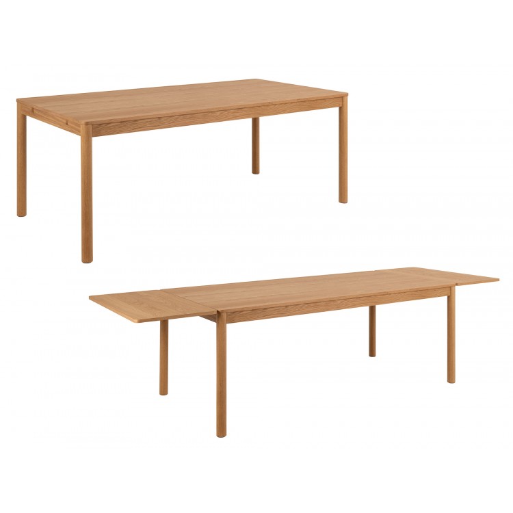 PACIFIC Dub Prírodný 200x100 cm (+2 prídavné dosky 50 cm) – ROZKLADACÍ DREVENÝ STÔL V ŠTÝLE BOHO/SKANDI AŽ DO 300 cm!