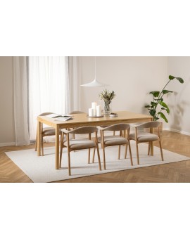 PACIFIC Dub Prírodný 200x100 cm (+2 prídavné dosky 50 cm) – ROZKLADACÍ DREVENÝ STÔL V ŠTÝLE BOHO/SKANDI AŽ DO 300 cm!