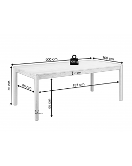 PACIFIC Dub Prírodný 200x100 cm – DREVENÝ STÔL V ŠTÝLE BOHO/SKANDI