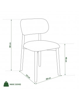 ALMO Béžová (látka Apia 453) / lakovaný dubový rám – DREVENÁ STOLIČKA DO OBÝVAČKY, JEDÁLNE A KUCHYNE V RETRO ŠTÝLE