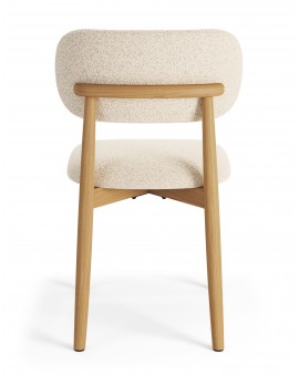 ALMO Béžová (látka Apia 453) / lakovaný dubový rám – DREVENÁ STOLIČKA DO OBÝVAČKY, JEDÁLNE A KUCHYNE V RETRO ŠTÝLE