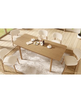 ALMO Béžová (látka Apia 453) / lakovaný dubový rám – DREVENÁ STOLIČKA DO OBÝVAČKY, JEDÁLNE A KUCHYNE V RETRO ŠTÝLE