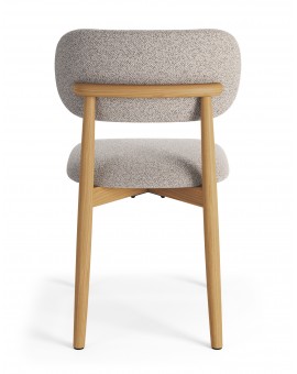 ALMO Béžová (látka Apia 453) / lakovaný dubový rám – DREVENÁ STOLIČKA DO OBÝVAČKY, JEDÁLNE A KUCHYNE V RETRO ŠTÝLE