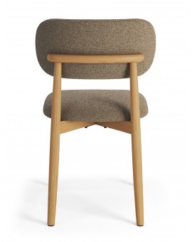 ALMO Béžová (látka Apia 453) / lakovaný dubový rám – DREVENÁ STOLIČKA DO OBÝVAČKY, JEDÁLNE A KUCHYNE V RETRO ŠTÝLE