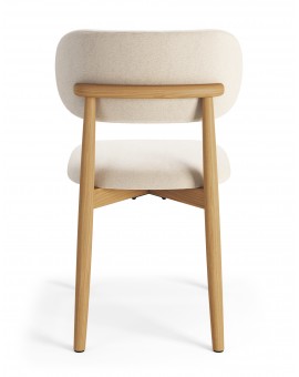 ALMO Béžová (látka Apia 453) / lakovaný dubový rám – DREVENÁ STOLIČKA DO OBÝVAČKY, JEDÁLNE A KUCHYNE V RETRO ŠTÝLE