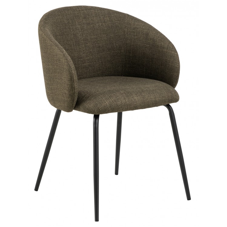 CLARA Olivovo Zelená (látka Basel 77)/čierne nohy – MODERNÁ ČALÚNENÁ  KRESLOVÁ STOLIČKA DO OBÝVAČKY/JEDÁLNE/KANCELÁRIE LOFT