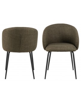 CLARA Olivovo Zelená (látka Basel 77)/čierne nohy – MODERNÁ ČALÚNENÁ  KRESLOVÁ STOLIČKA DO OBÝVAČKY/JEDÁLNE/KANCELÁRIE LOFT