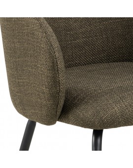 CLARA Olivovo Zelená (látka Basel 77)/čierne nohy – MODERNÁ ČALÚNENÁ  KRESLOVÁ STOLIČKA DO OBÝVAČKY/JEDÁLNE/KANCELÁRIE LOFT
