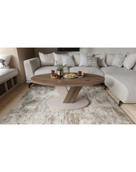 LOVA Orech Elegant/Béž Taupe - OVÁLNY KONFERENČNÝ STOLÍK 110 × 60 cm MODERNÝ KÁVOVÝ STOLÍK LOVA Orech Elegant/Béž Taupe - OVÁLNY KONFERENČNÝ STOLÍK 110 × 60 cm MODERNÝ KÁVOVÝ STOLÍK