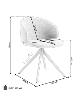 NELA Béžová (látka Basel 24)/čierne nohy – MODERNÁ OTOČNÁ ČALÚNENÁ STOLIČKA DO OBÝVAČKY/JEDÁLNE/KANCELÁRIE LOFT