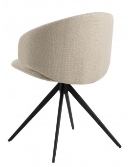 NELA Béžová (látka Basel 24)/čierne nohy – MODERNÁ OTOČNÁ ČALÚNENÁ STOLIČKA DO OBÝVAČKY/JEDÁLNE/KANCELÁRIE LOFT