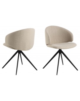 NELA Béžová (látka Basel 24)/čierne nohy – MODERNÁ OTOČNÁ ČALÚNENÁ STOLIČKA DO OBÝVAČKY/JEDÁLNE/KANCELÁRIE LOFT