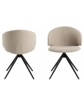NELA Béžová (látka Basel 24)/čierne nohy – MODERNÁ OTOČNÁ ČALÚNENÁ STOLIČKA DO OBÝVAČKY/JEDÁLNE/KANCELÁRIE LOFT