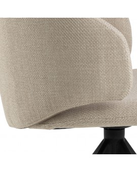 NELA Béžová (látka Basel 24)/čierne nohy – MODERNÁ OTOČNÁ ČALÚNENÁ STOLIČKA DO OBÝVAČKY/JEDÁLNE/KANCELÁRIE LOFT