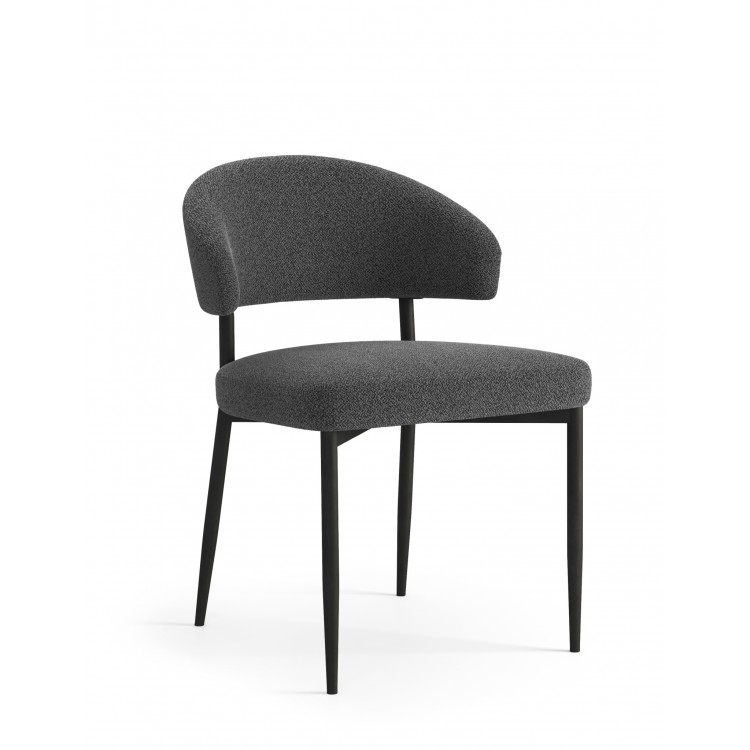 IRIS Antracit [Tmavosivá] (tkanina Basel 19) – MODERNÁ ČALÚNENÁ STOLIČKA DO OBÝVAČKY/JEDÁLNE BOHO
