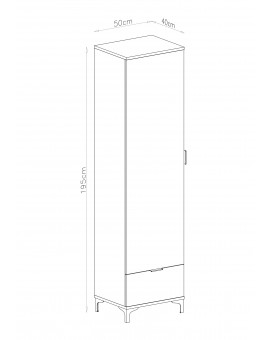 Skriňa LANA 06 Elegantný orech - 1-DVEROVÁ SKRIŇA SO ZÁSUVKOU