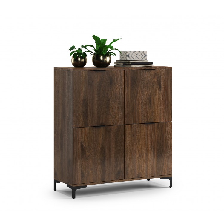 Komoda LANA 02 Elegantný orech -STOJACA KOMODA 4-DVEROVÁ