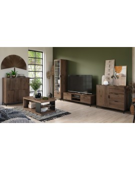 Komoda LANA 02 Elegantný orech -STOJACA KOMODA 4-DVEROVÁ