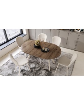 copy of ALDO Matné biele/čierne nohy - OKRÚHLY LOFTOVÝ/INDUSTRIÁLNY ROZKLADACÍ STÔL DO OBÝVAČKY/JEDÁLNE