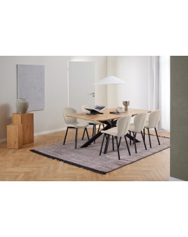 FIORA Béžové (tkanina Apia 453)/čierny rám - MODERNÁ ČALÚNENÁ STOLIČKA DO OBÝVAČKY/ JEDÁLNE LOFT