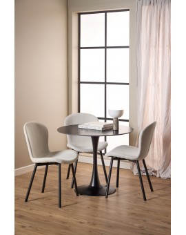 FIORA Béžové (tkanina Apia 453)/čierny rám - MODERNÁ ČALÚNENÁ STOLIČKA DO OBÝVAČKY/ JEDÁLNE LOFT