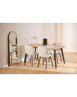 FIORA Béžové (tkanina Apia 453)/čierny rám - MODERNÁ ČALÚNENÁ STOLIČKA DO OBÝVAČKY/ JEDÁLNE LOFT