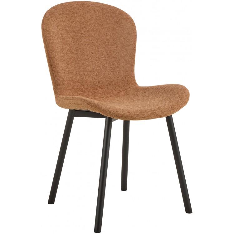 FIORA Terakota (tkanina Apia 272)/čierny rám - MODERNÁ ČALÚNENÁ STOLIČKA DO OBÝVAČKY/ JEDÁLNE LOFT