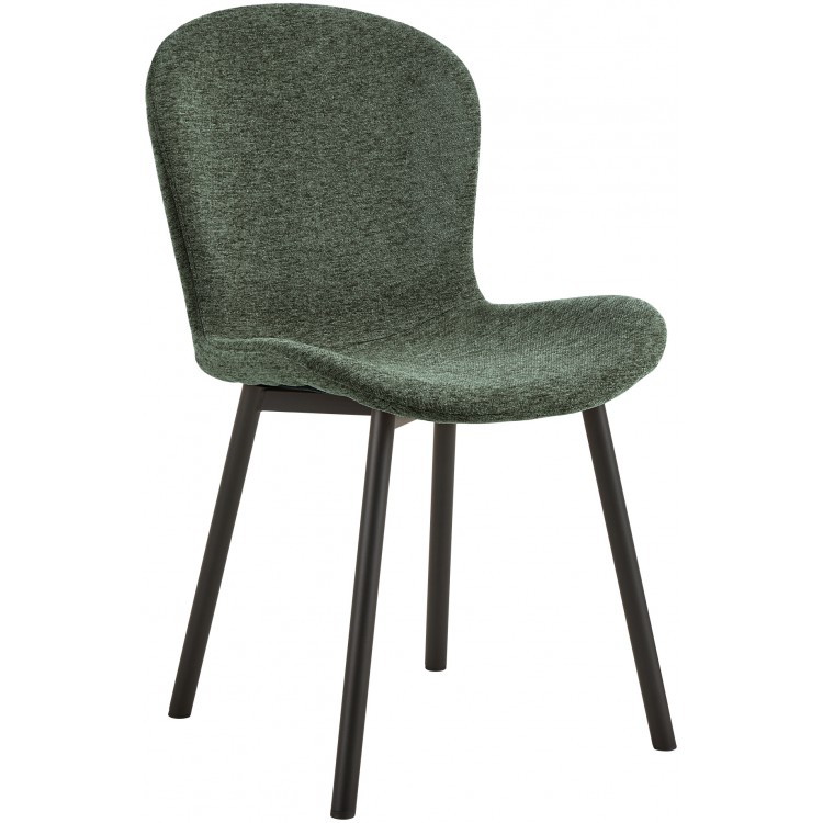 FIORA Zelené (tkanina Apia 352)/čierny rám - MODERNÁ ČALÚNENÁ STOLIČKA DO OBÝVAČKY/ JEDÁLNE LOFT