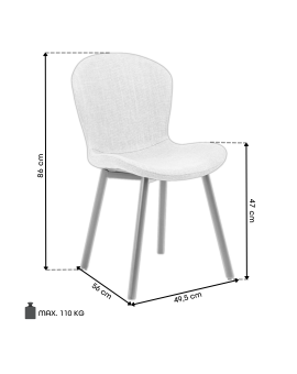 FIORA Tmavosivé (tkanina Apia 458)/čierny rám - MODERNÁ ČALÚNENÁ STOLIČKA DO OBÝVAČKY/ JEDÁLNE LOFT
