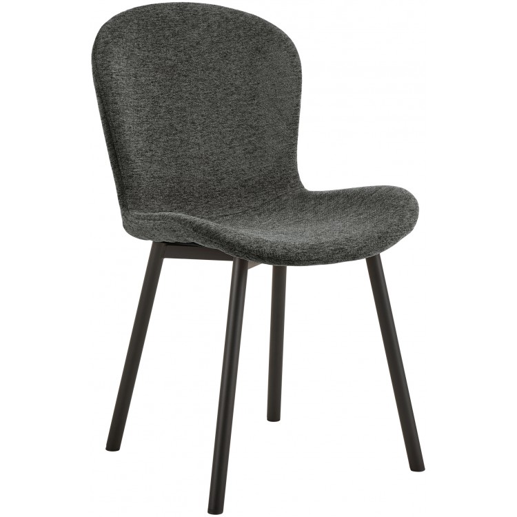 FIORA Tmavosivé (tkanina Apia 458)/čierny rám - MODERNÁ ČALÚNENÁ STOLIČKA DO OBÝVAČKY/ JEDÁLNE LOFT