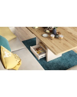 copy of Konferenční stolek LEXUS, rozkládací, s funkcí zvedání, beton / bílá