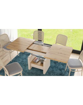 copy of Konferenční stolek LEXUS, rozkládací, s funkcí zvedání, beton / bílá