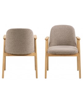 RODERIC Béžové Latte (tkanina Monza 60) / konštrukcia olejovaný dub  – DREVENÉ KRESLO DO OBÝVAČKY, JEDÁLNE ČI KUCHYNE V RETRO