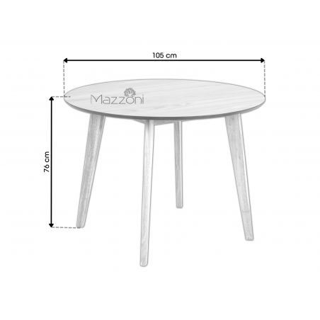 ROXY prírodný orech 90 cm - OKRÚHLY DREVENÝ STÔL DO KUCHYNE/JEDÁLNE RETRO