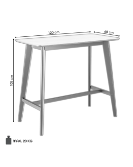 ROXY Dub Prírodný/Čierny - BAROVÝ/KUCHYNSKÝ STÔL VYSOKÝ DREVENÝ DYHA