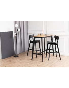 ROXY Dub Prírodný/Čierny - BAROVÝ/KUCHYNSKÝ STÔL VYSOKÝ DREVENÝ DYHA