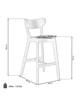 ROXY Dub Prírodný / Čierna Konštrukcia – DREVENÁ BAROVÁ STOLIČKA DO KUCHYNE, OBÝVAČKY A REŠTAURÁCIE V ŠTÝLE RETRO