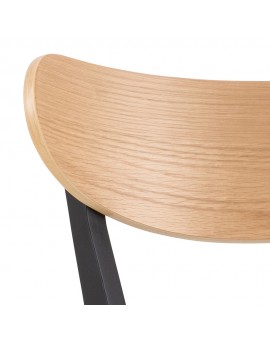 ROXY Dub Prírodný / Čierna Konštrukcia – DREVENÁ BAROVÁ STOLIČKA DO KUCHYNE, OBÝVAČKY A REŠTAURÁCIE V ŠTÝLE RETRO