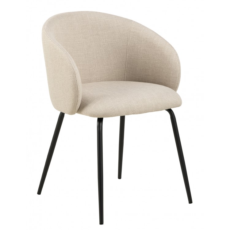 CLARA Béžová (látka Monza 24)/čierne nohy – MODERNÁ ČALÚNENÁ  KRESLOVÁ STOLIČKA DO OBÝVAČKY/JEDÁLNE/KANCELÁRIE LOFT