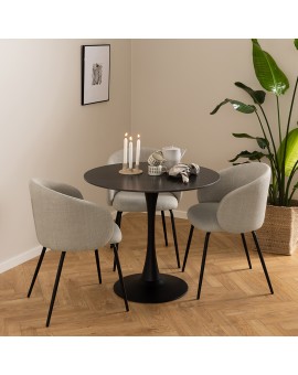 CLARA Béžová (látka Monza 24)/čierne nohy – MODERNÁ ČALÚNENÁ  KRESLOVÁ STOLIČKA DO OBÝVAČKY/JEDÁLNE/KANCELÁRIE LOFT