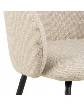CLARA Béžová (látka Monza 24)/čierne nohy – MODERNÁ ČALÚNENÁ  KRESLOVÁ STOLIČKA DO OBÝVAČKY/JEDÁLNE/KANCELÁRIE LOFT